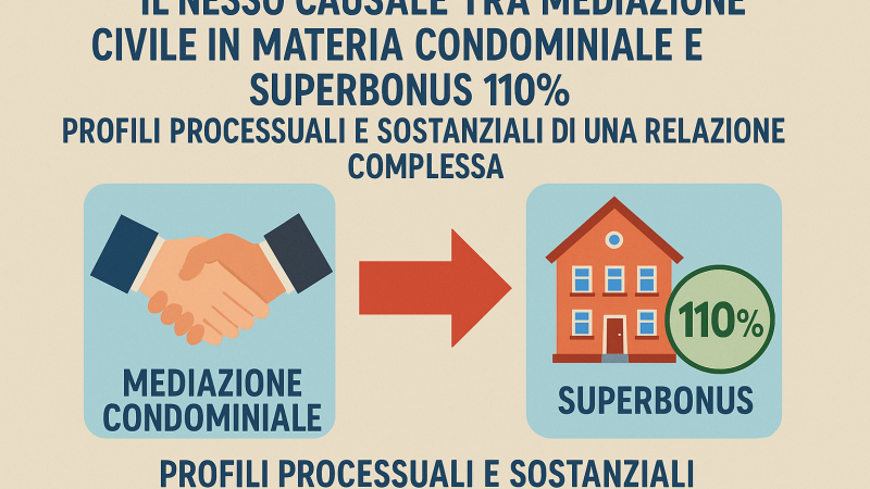 Il nesso causale tra Mediazione Civile in materia condominiale e Superbonus 110%: profili processuali e sostanziali di una relazione complessa.