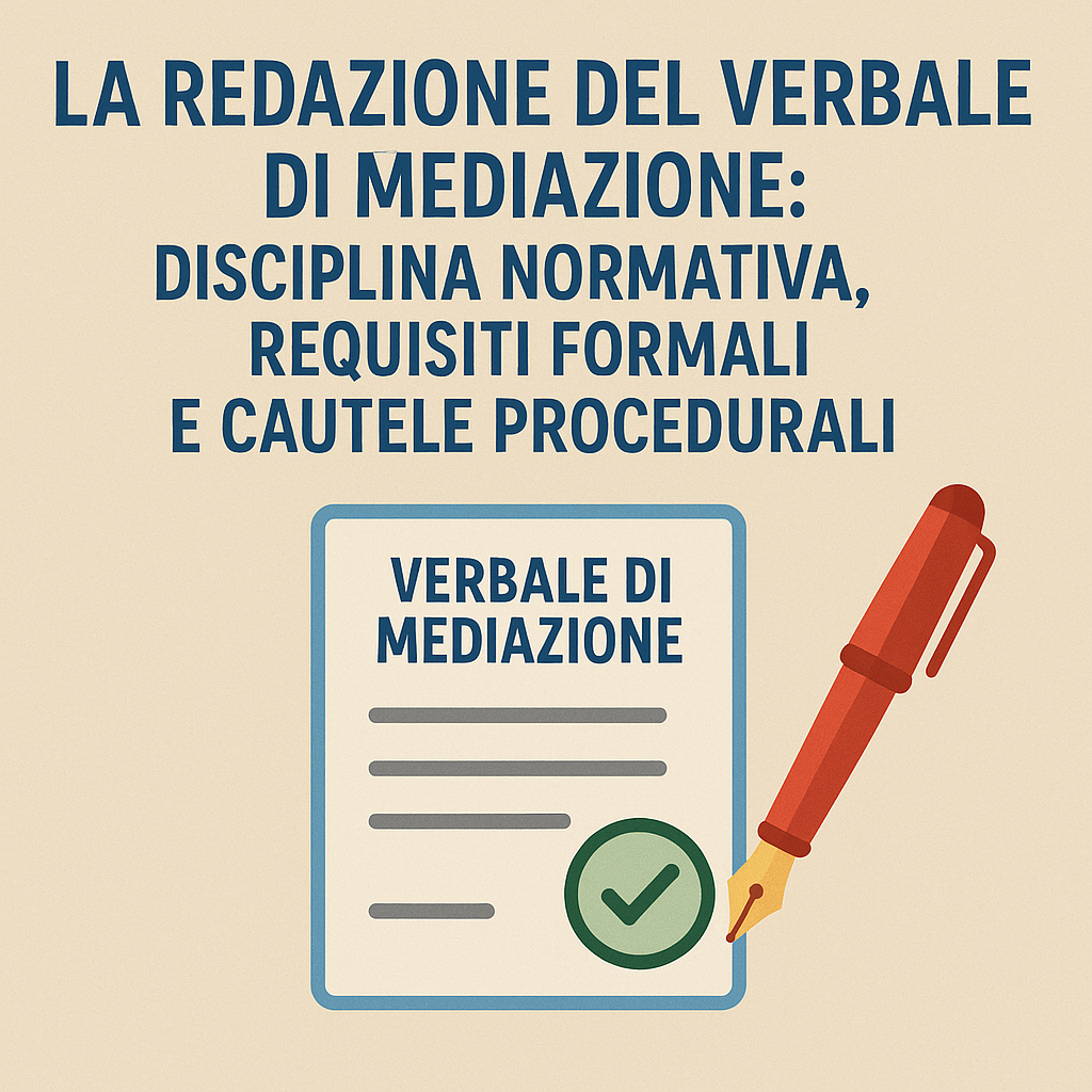 La redazione del Verbale di mediazione: disciplina normativa, requisiti formali e cautele procedurali.