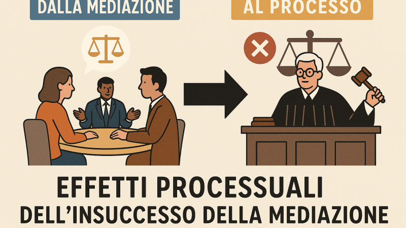 Dalla mediazione al processo: effetti processuali dell’insuccesso della mediazione.