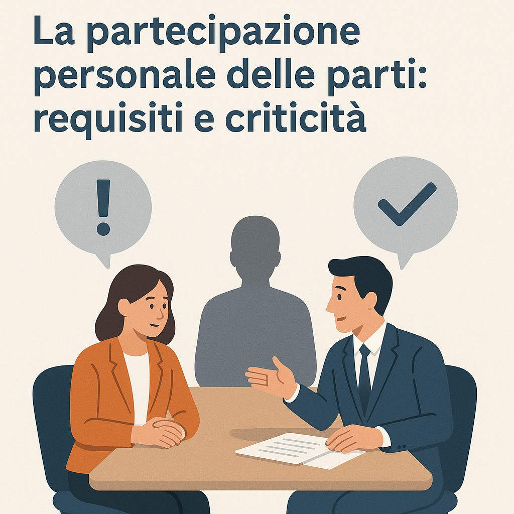 La partecipazione personale delle parti: requisiti e criticità