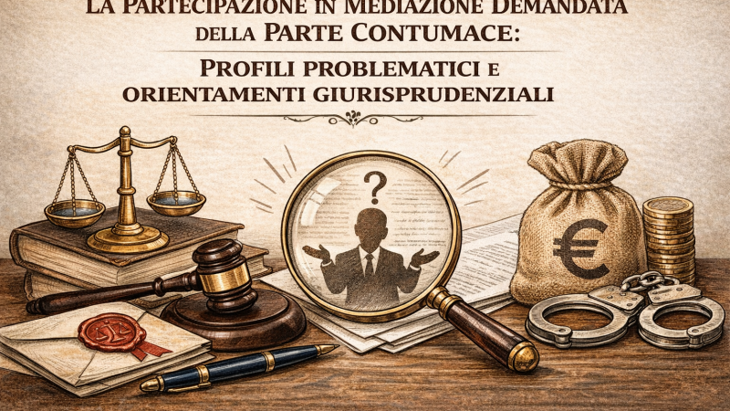 LA PARTECIPAZIONE IN MEDIAZIONE DEMANDATA DELLA PARTE CONTUMACE: PROFILI PROBLEMATICI E ORIENTAMENTI GIURISPRUDENZIALI.