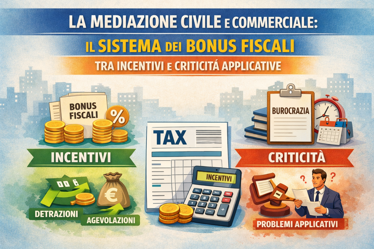 LA MEDIAZIONE CIVILE E COMMERCIALE: IL SISTEMA DEI BONUS FISCALI TRA INCENTIVI E CRITICITÀ APPLICATIVE