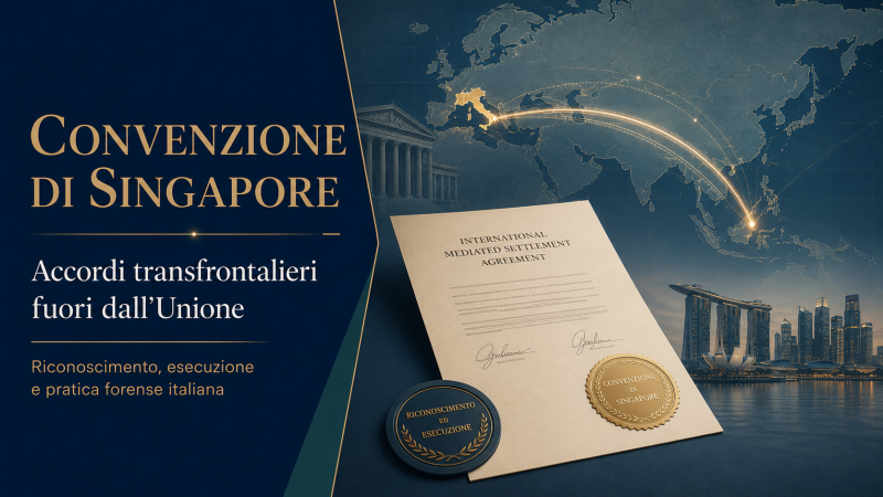 Riconoscimento ed esecuzione dell’accordo conciliativo transfrontaliero fuori dall’Unione:la Convenzione di Singapore e il suo impatto sulla pratica forense italiana