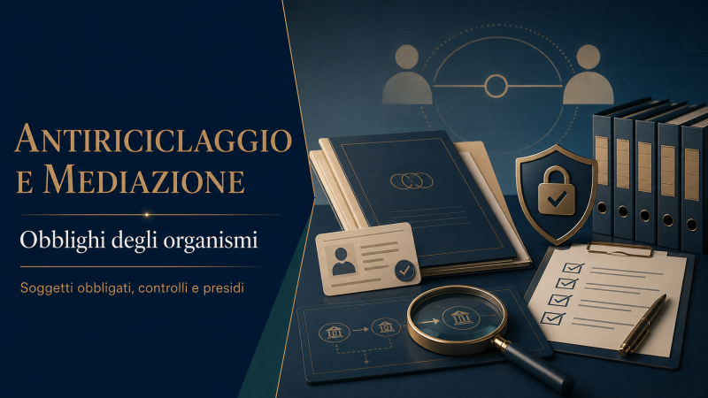 L’obbligo antiriciclaggio degli organismi di mediazione: soggetti obbligati, presidi.