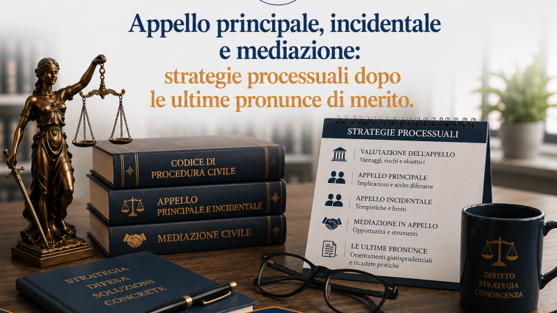 Appello principale, incidentale e mediazione: strategie processuali dopo le ultime pronunce di merito