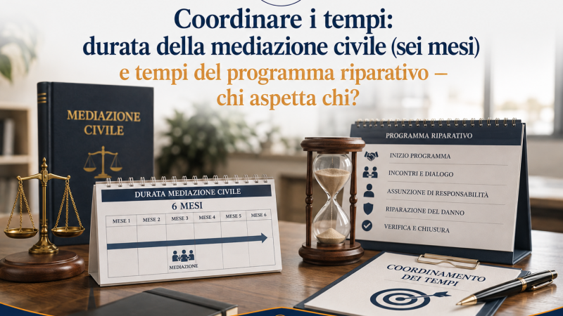 Coordinare i tempi: durata della mediazione civile (sei mesi) e tempi del programma riparativo — chi aspetta chi?