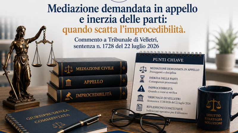 Mediazione demandata in appello e inerzia delle parti: quando scatta l’improcedibilità