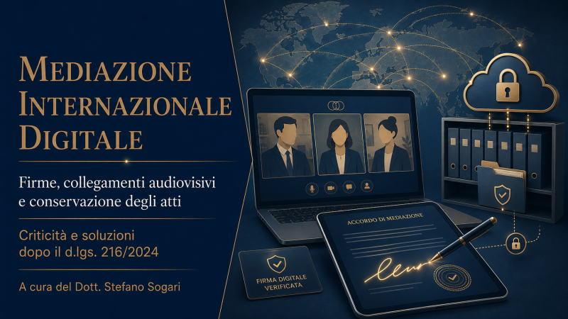 Firme digitali, collegamenti audiovisivi e conservazione degli atti nella mediazione internazionale: criticità operative e soluzioni dopo il d.lgs. 216/2024