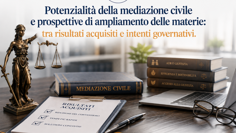 Potenzialità della mediazione civile e prospettive di ampliamento delle materie: tra risultati acquisiti e intenti governativi