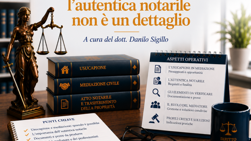 Usucapione in mediazione: l’autentica notarile non è un dettaglio