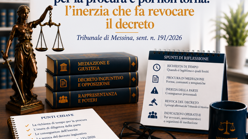 L’amministratore chiede tempo per la procura e poi non torna: l’inerzia che fa revocare il decreto