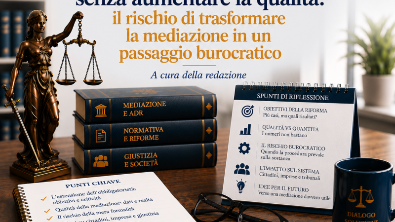 Estendere l’obbligatorietà senza aumentare la qualità: il rischio di trasformare la mediazione in un passaggio burocratico